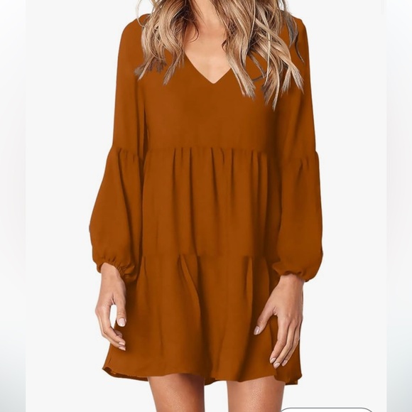 Dresses & Skirts - Womens Tunic Dress Long Sleeve V Neck
